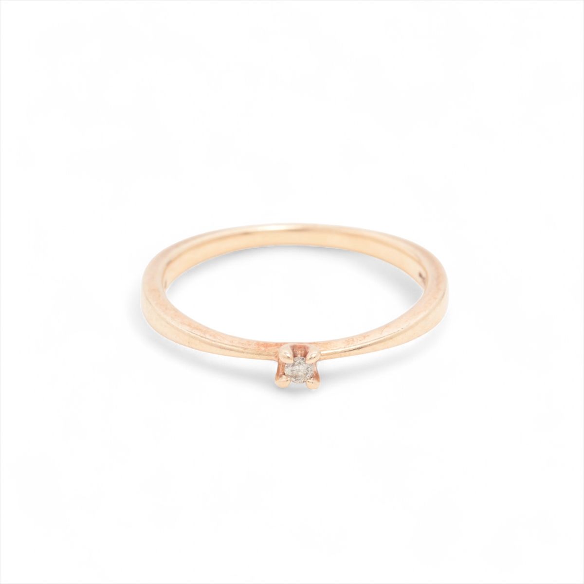 【中古】アガット ダイヤ リング K10(PG) 0.8g 0.014｜ALLU 店