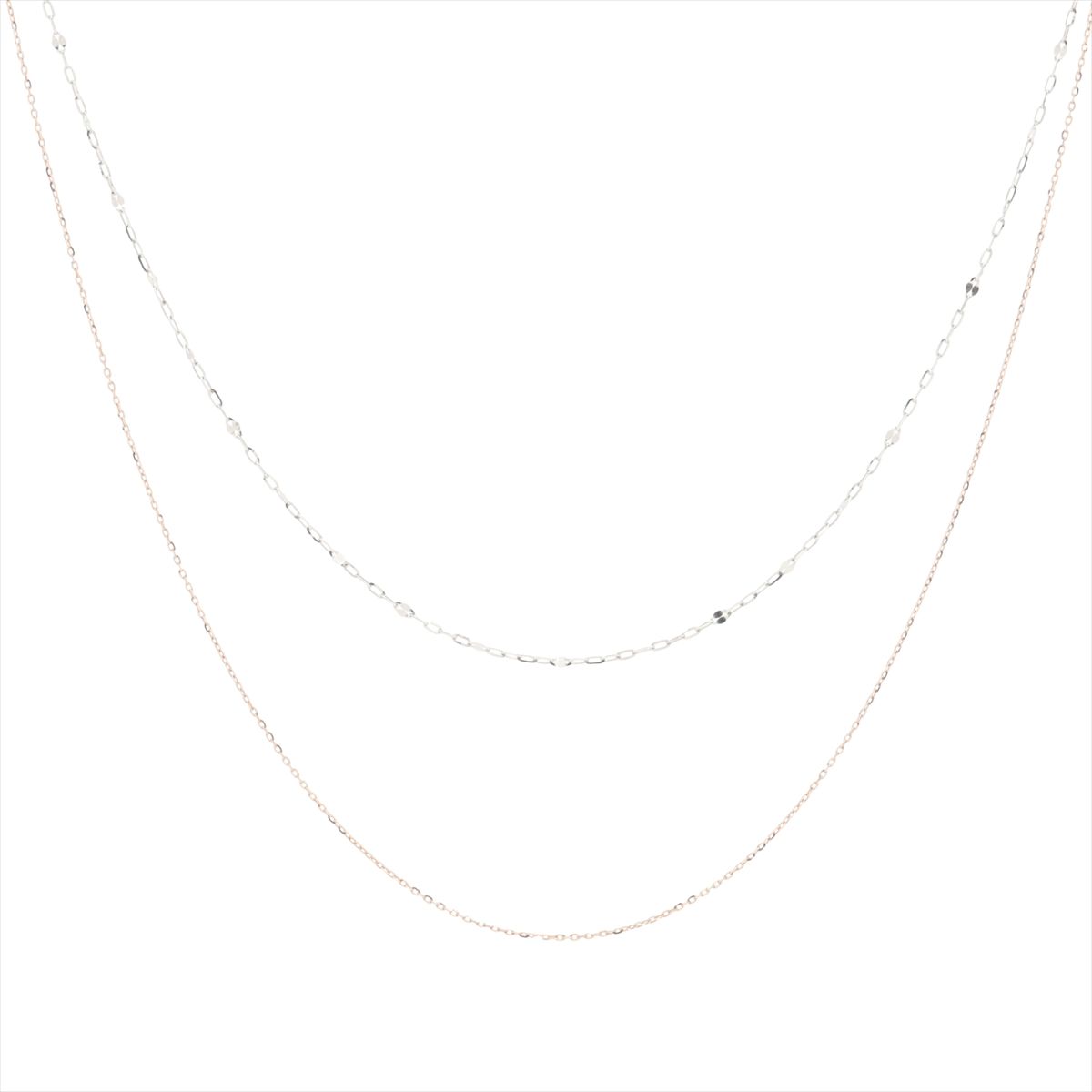 【中古】エテ 首飾り K10(PG×WG) 1.7g