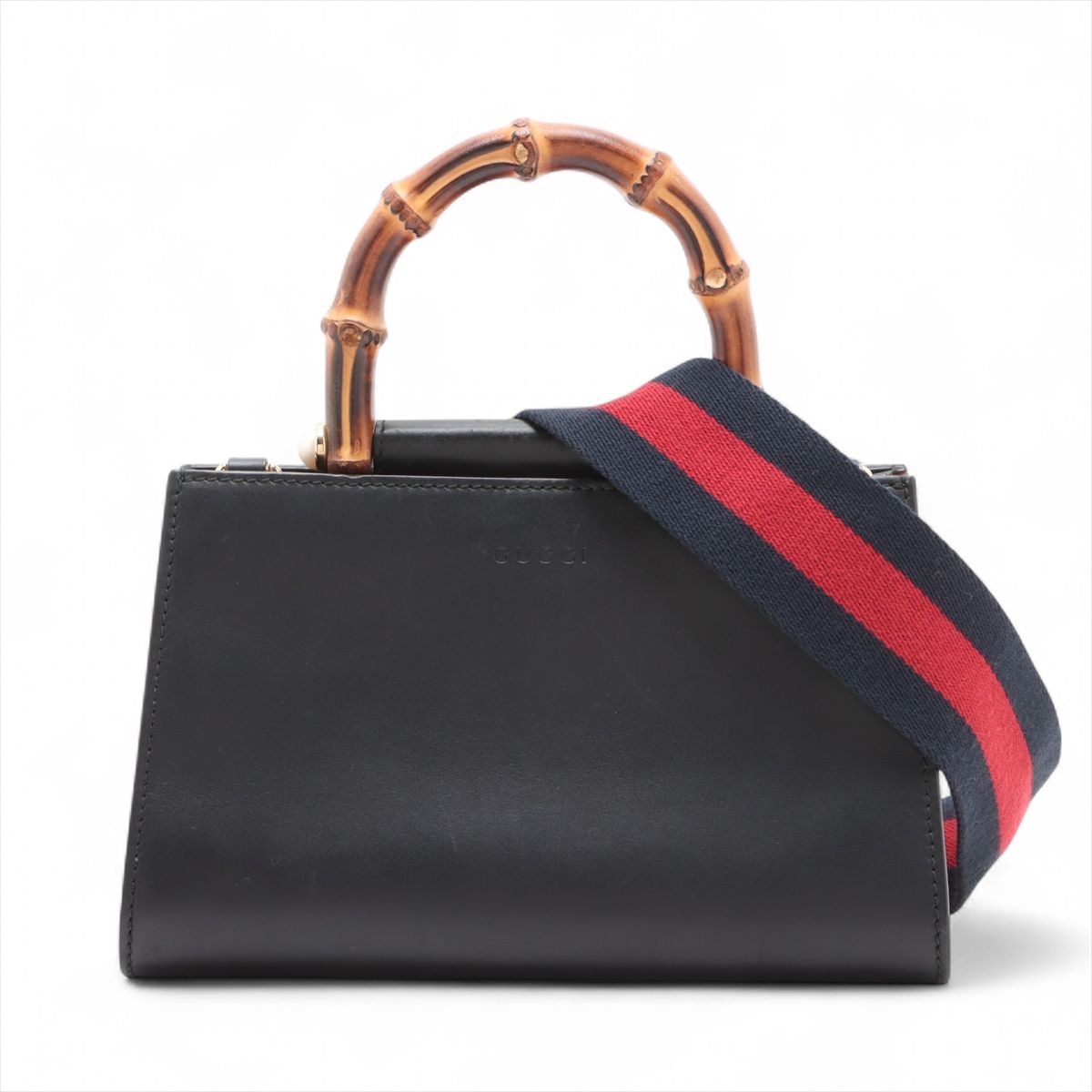 【中古】グッチ バンブー ニムフェア なめし革 2WAYハンドバック 黒いこと 470271