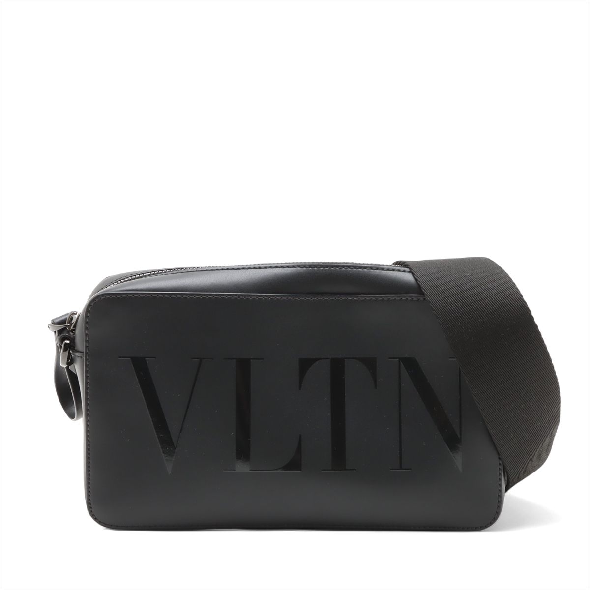【中古】ヴァレンティノガラヴァーニ VLTN なめし革 ショルダーバッグ 黒いこと