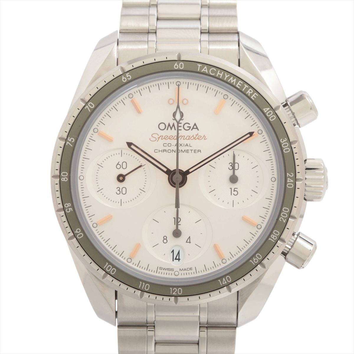 【中古】オメガ スピードマスター 38 コーアクシャル クロノメーター クロノグラフ 324.30.38.50.02.001 SS SS AT シルバー文字盤|ALLU 店
