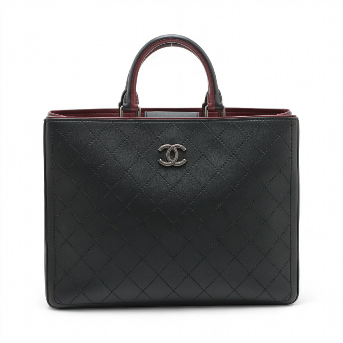 シャネル マトラッセ カーフィア トートバッグ CHANEL （美品）シャネル マトラッセ ココマーク チェーン