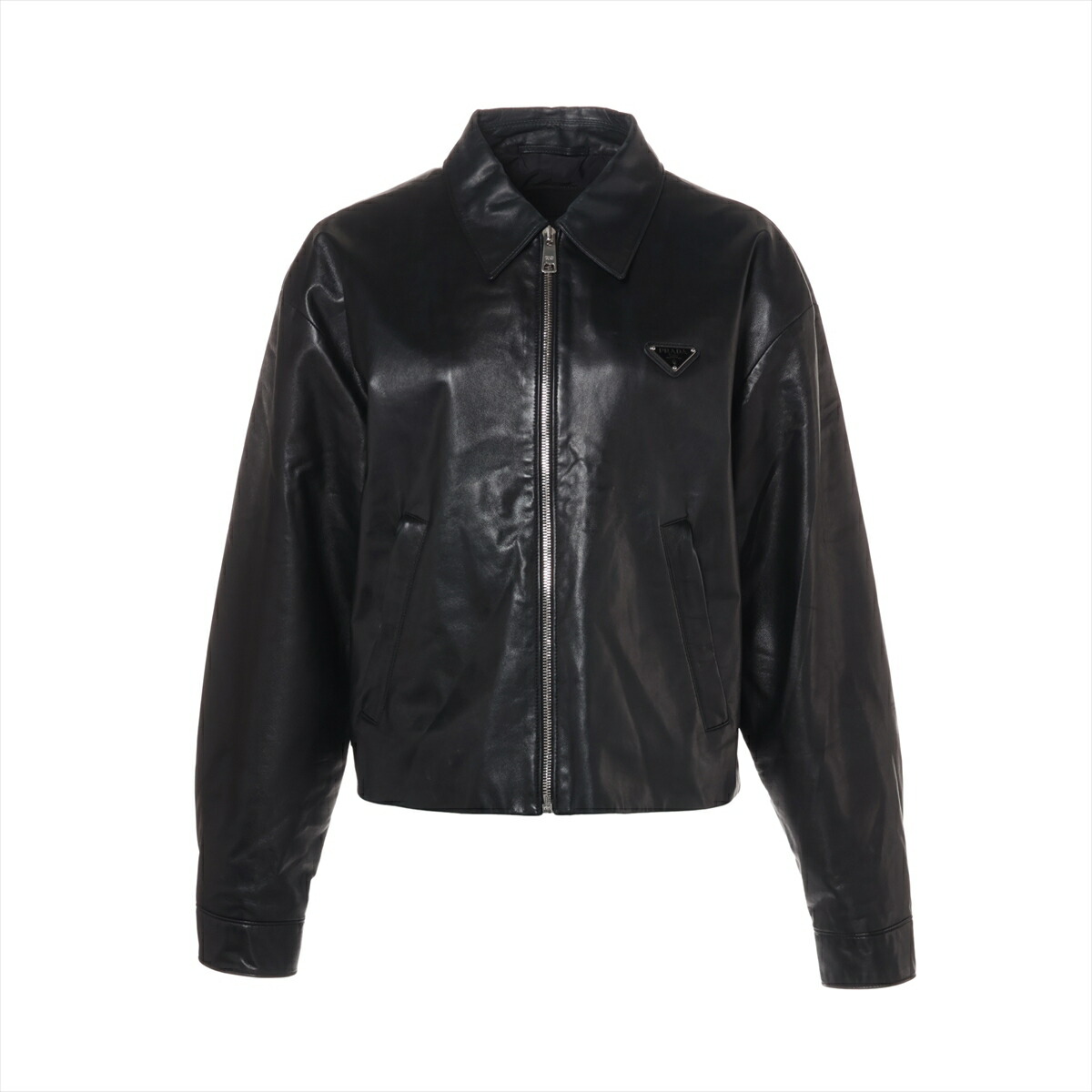PRADAメッシュレザージャケット ブラック サイズ38 PRADA(プラダ) レザージャケットUPW454 UPW454 ブラック サイズ