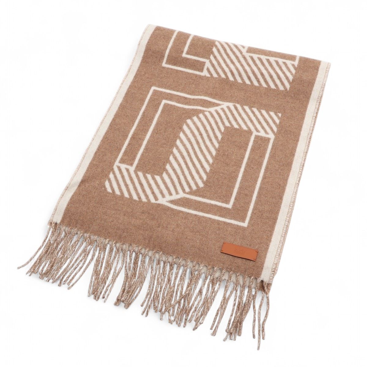 【中古】エルメス レトルオカレ マフラー カシミヤ ブラウン