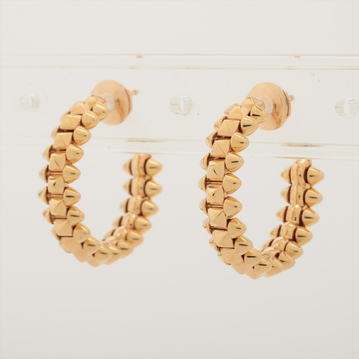 【新品未使用】高品質⭐️クラッシュ　ピアス　即日発送　K18仕上げ　PG トゲトゲ 新品未使用】高品質⭐️クラッシュ ピアス 即日発送 K18仕上げ