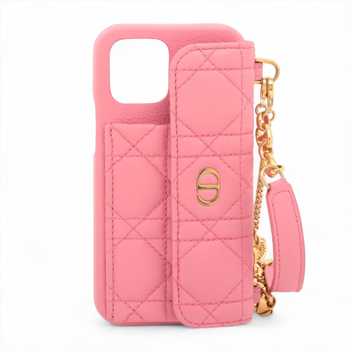 【中古】ディオール カロ レザー iPhoneケース ピンク