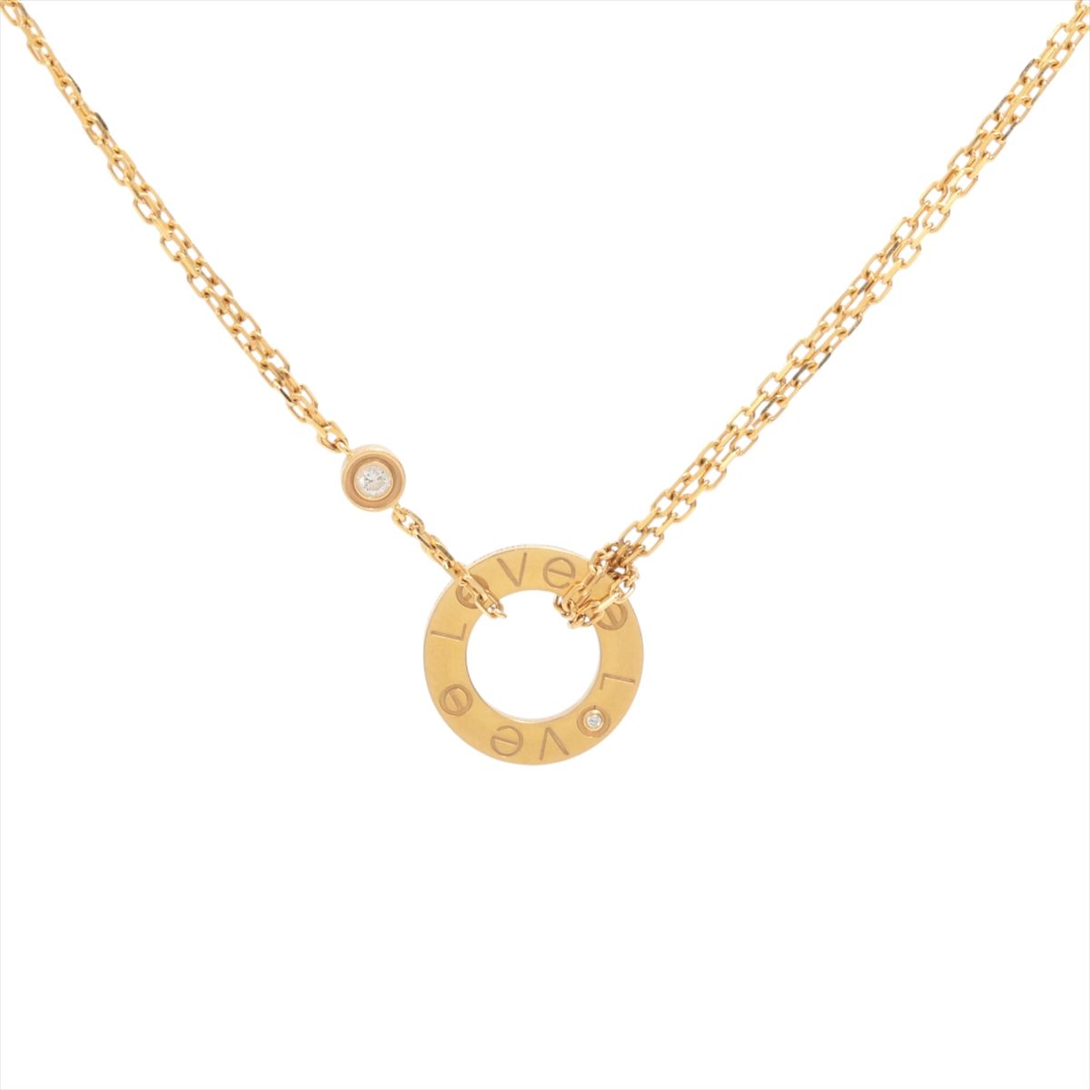 【中古】カルティエ 優しいこと倶楽部 2P 金剛石 首飾り 750(YG) 6.3g