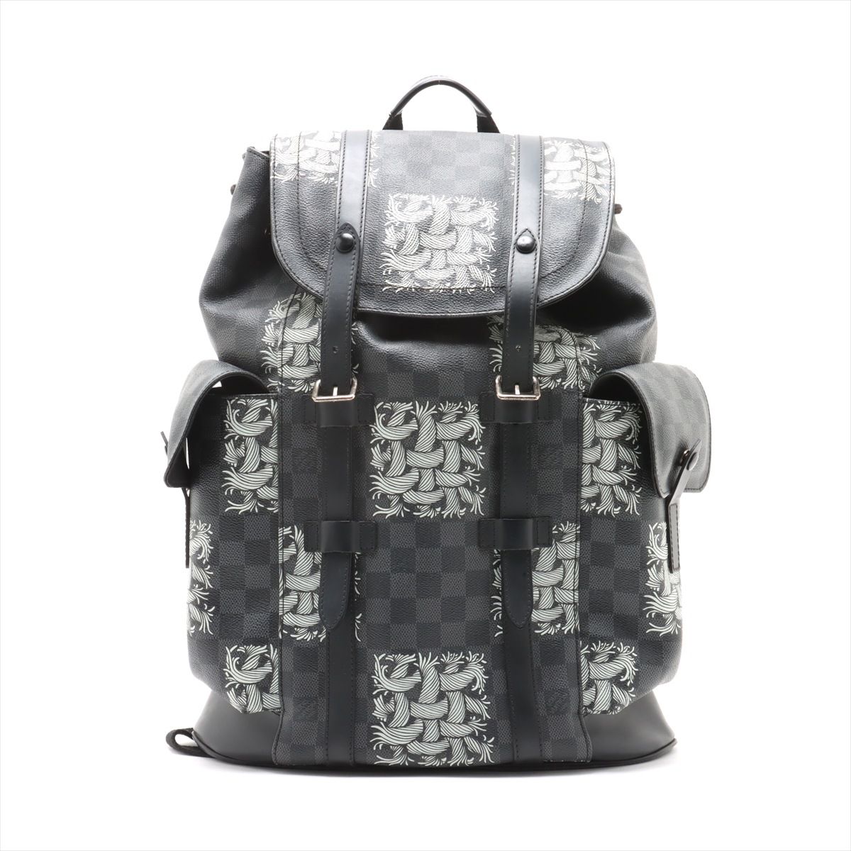 【中古】ヴィトン ダミエ グラフィットxクリストファー ネメス クリストファーPM N41671 薄墨色