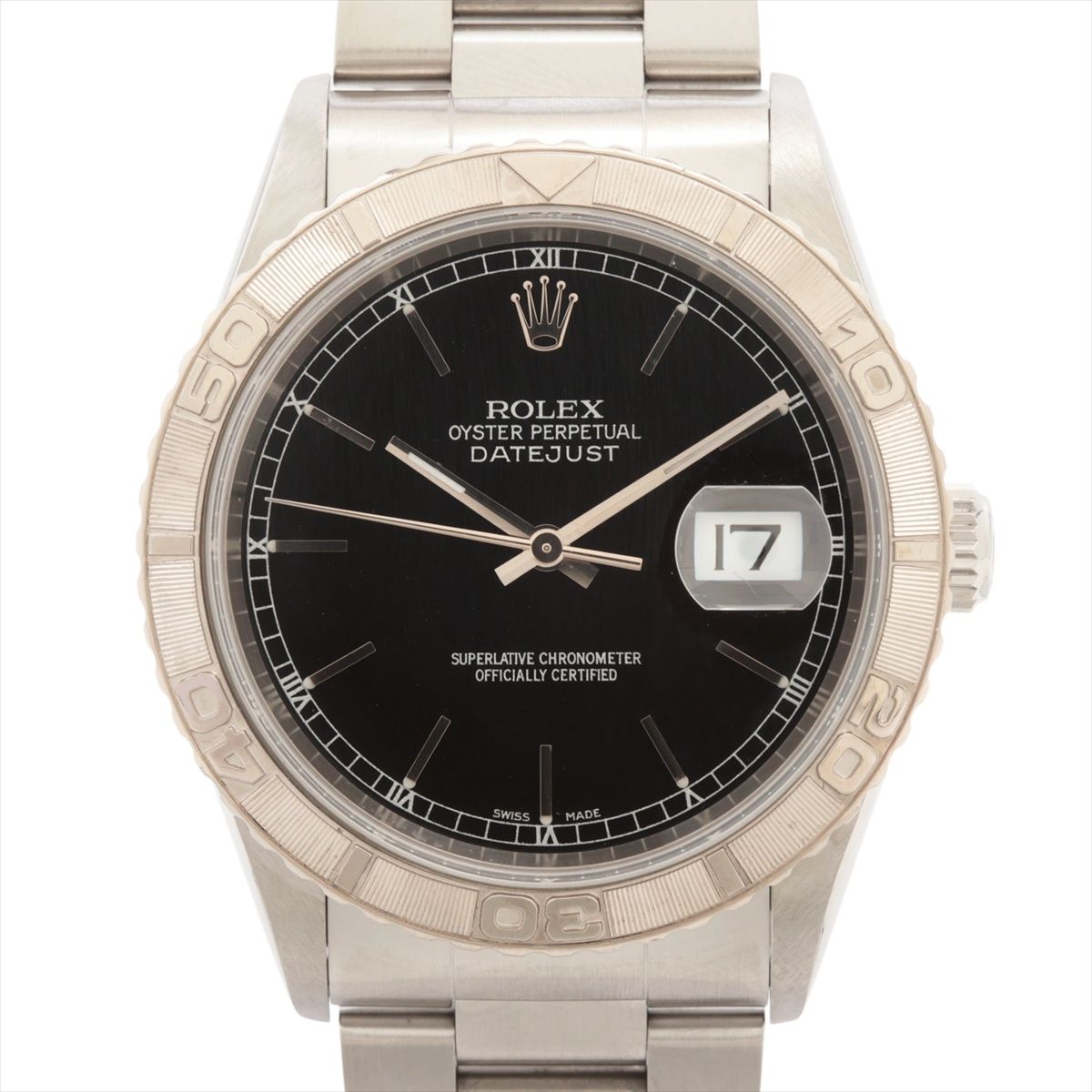 【中古】ロレックス デイトジャスト サンダーバード 16264 SS×WG SS AT ブラック文字盤