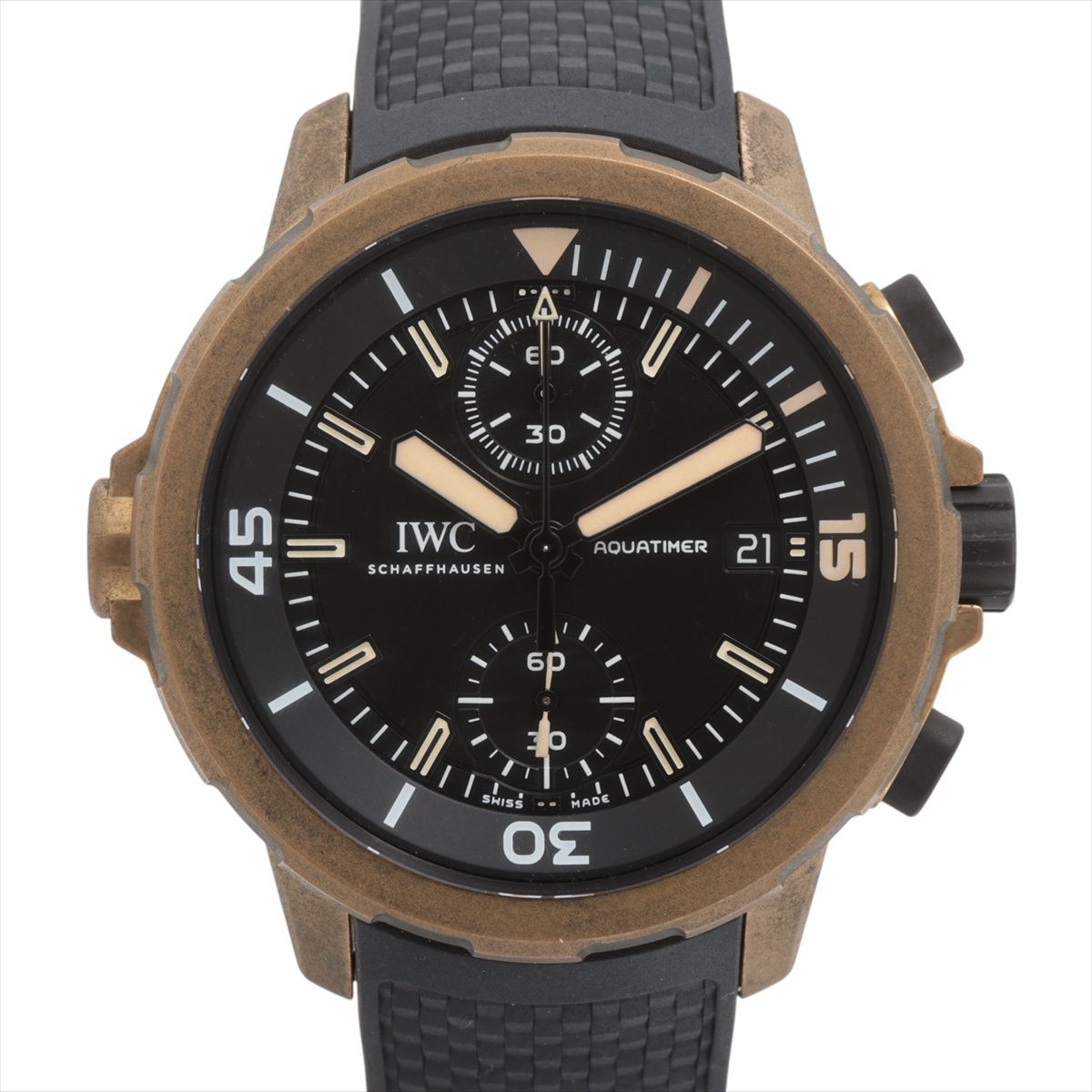 【中古】IWC アクアタイマー クロノグラフ エクスペディション チャールズ ダーウィン IW379503 TI×ブロンズ ラバー×ブロンズ AT ブラック文字盤