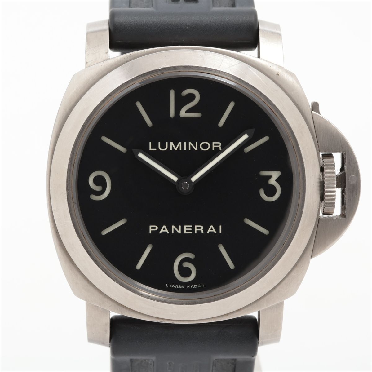 【中古】パネライ ルミノールベース PAM00176 TI TI×ラバー 手巻き ブラック文字盤