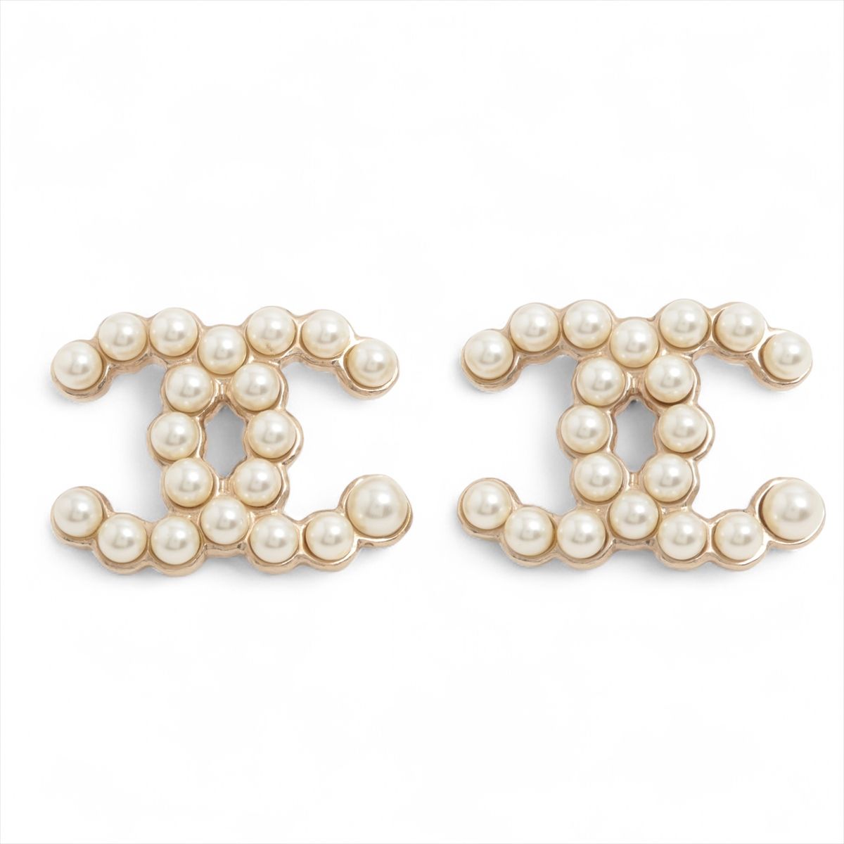 【中古】シャネル ココマーク B13S ピアス(両耳用) GP×フェイクパール ゴールド