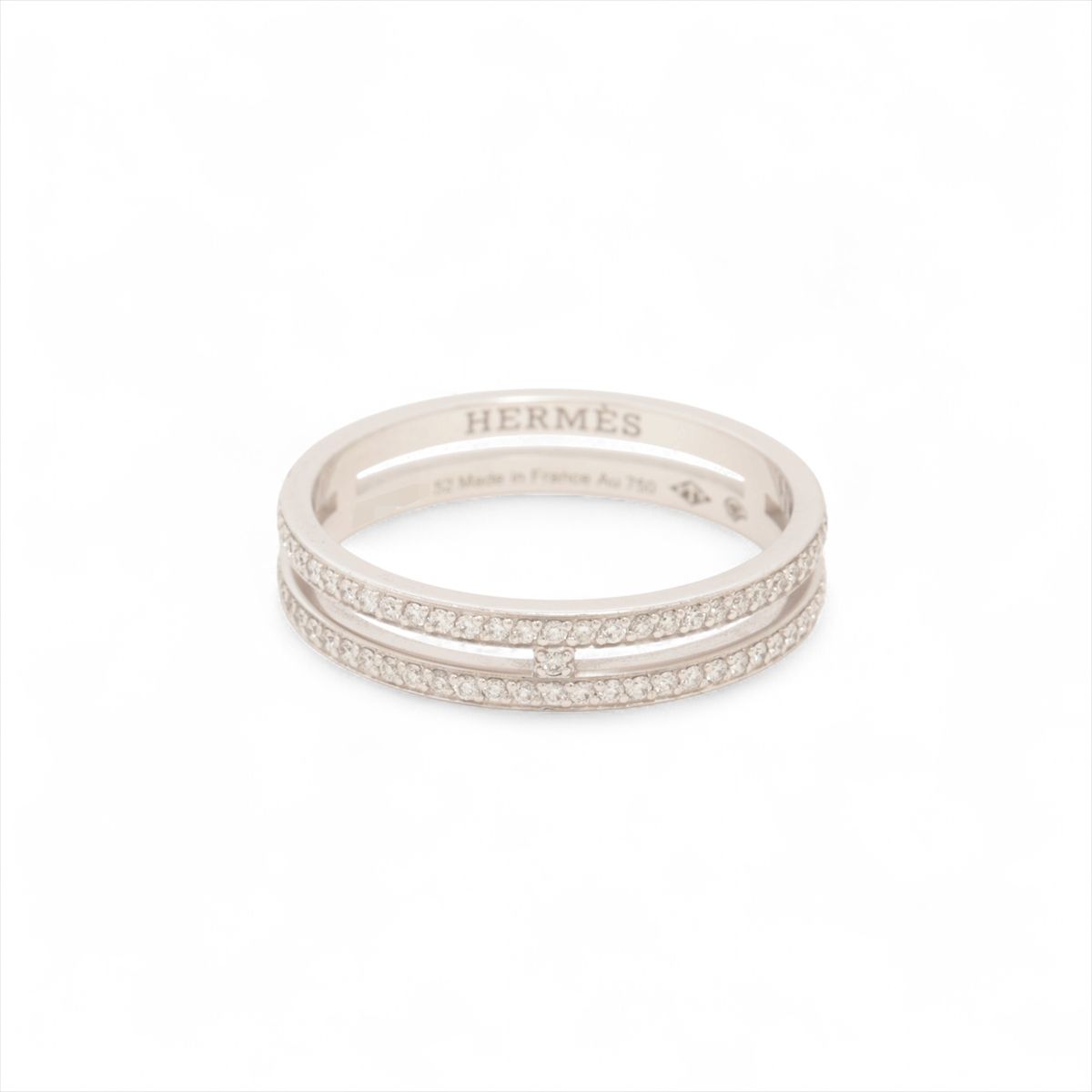 【中古】エルメス アリアンヌ 金剛石 輪っか 750(WG) 2.7g 52