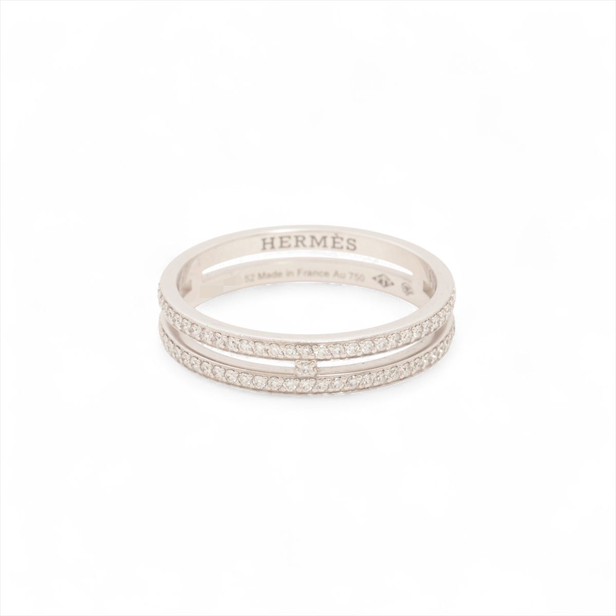 【中古】エルメス アリアンヌ 金剛石 輪っか 750(WG) 2.7g 52