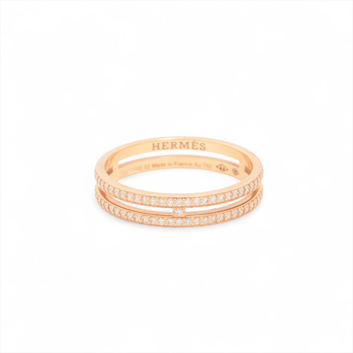 【中古】エルメス アリアンヌ 金剛石 輪っか 750(PG) 2.4g 52