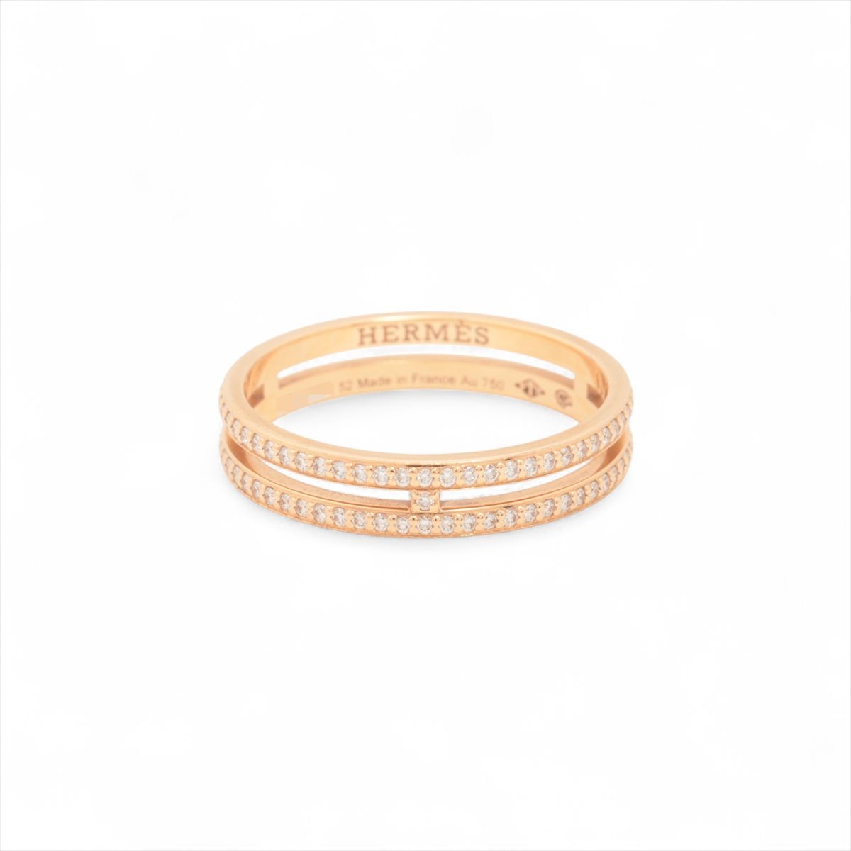 【中古】エルメス アリアンヌ 金剛石 輪っか 750(PG) 2.4g 52