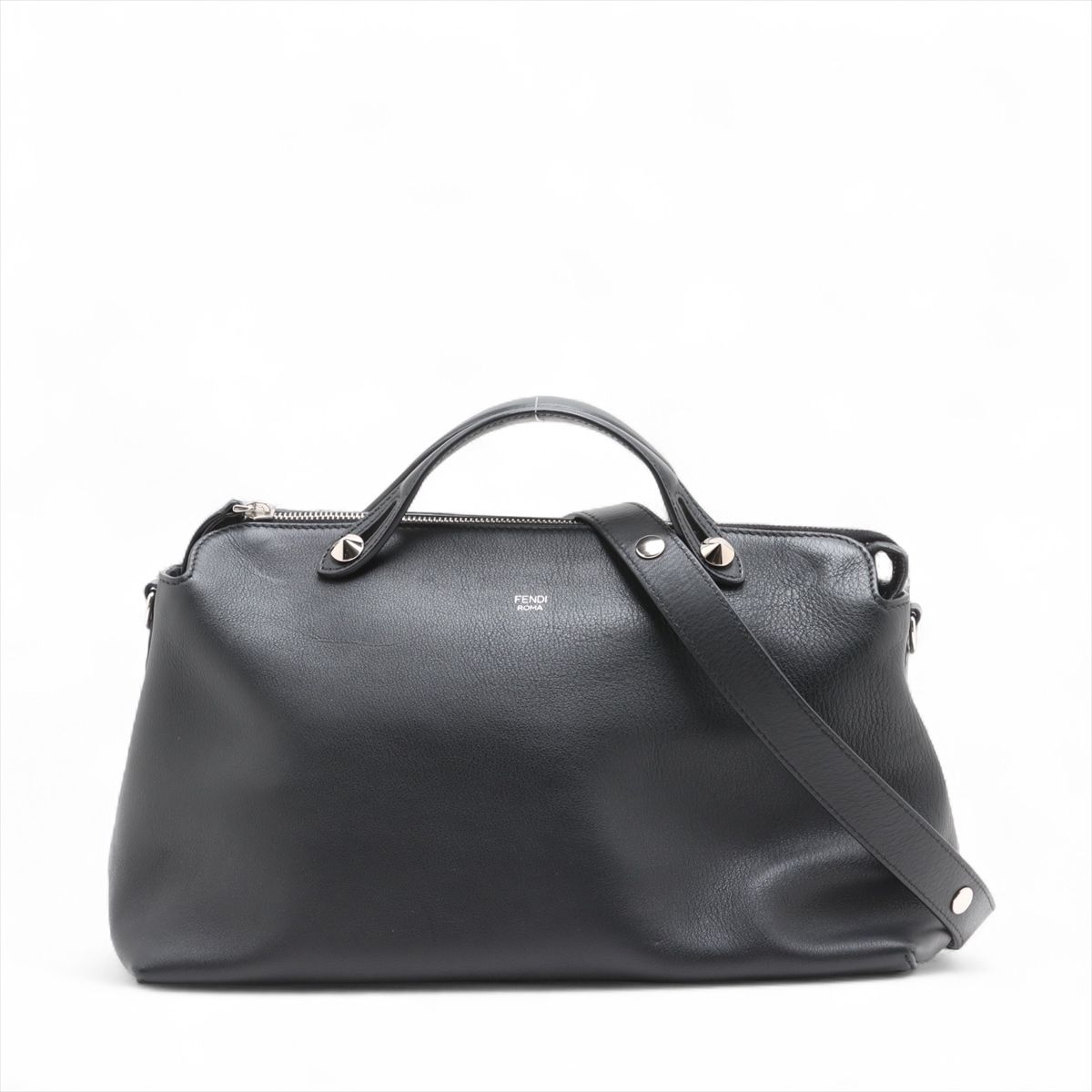 【中古】フェンディ バイザウェイ なめし革 2WAYハンドバック 黒いこと 8BL125