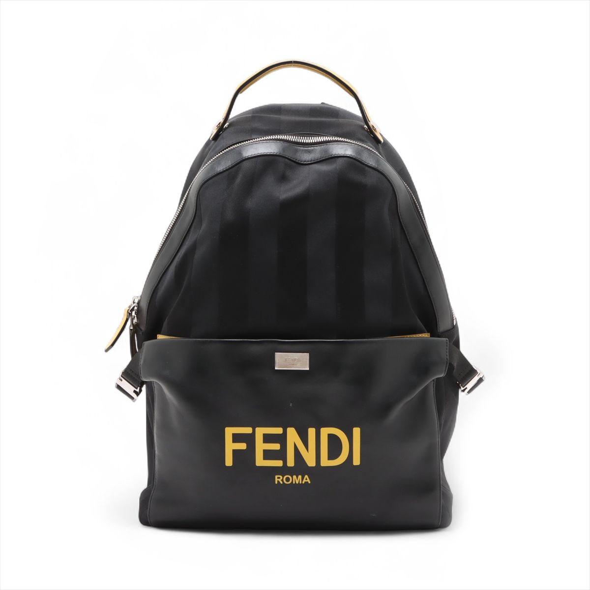 【中古】フェンディ ペカン なめし革 うしろ側容器に並べる/背嚢 黒いこと 7VZ053