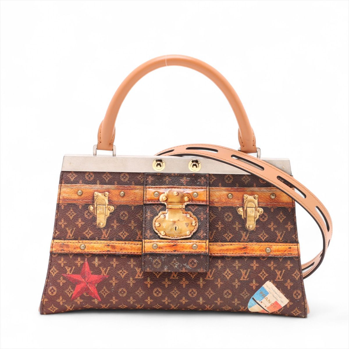 【中古】ヴィトン トランスフォームドモノグラム ひと休み ブート ひな形御徒面子 M43946 赤銅色 RFID化学反応あり