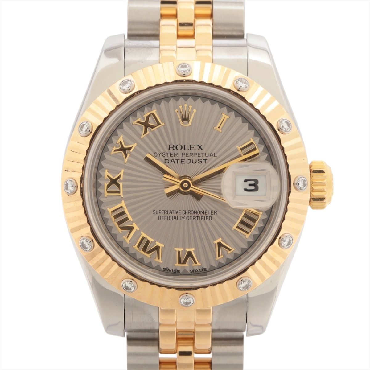 【中古】ロレックス デイトジャスト 179313 SS×YG SS×YG AT シルバーサンビーム文字盤|ALLU 店
