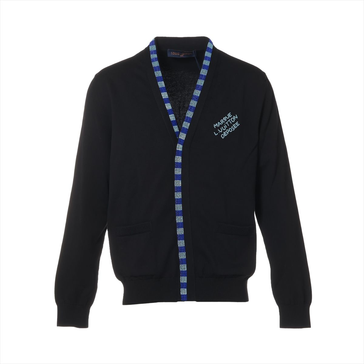 【中古】ヴィトン 24AW コットン カーディガン M メンズ ブラック RM242MM ビジュー 114,607円