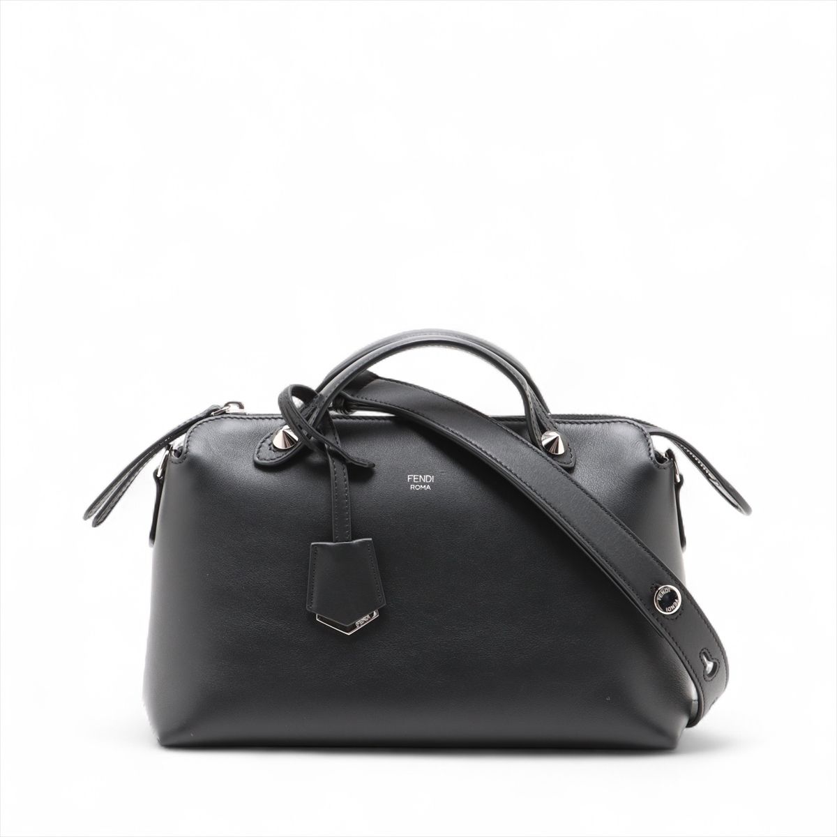 【中古】フェンディ バイザウェイ 並み並み なめし革 2WAYハンドバック 黒いこと 8BL146