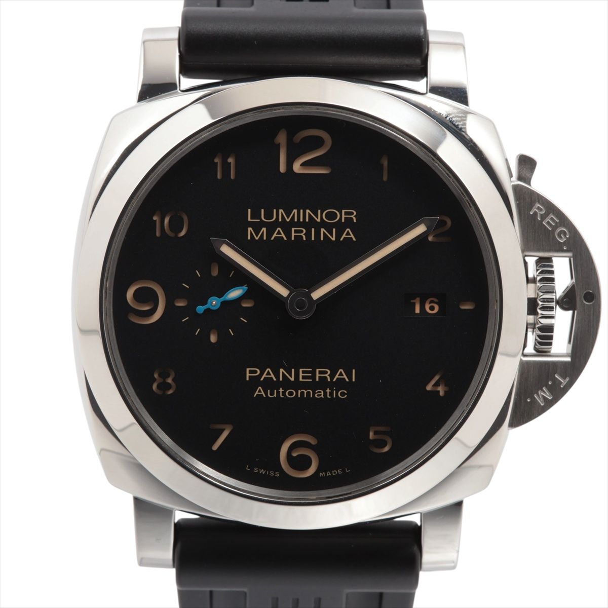 【中古】パネライ ルミノールマリーナ 1950 3デイズ アッチャイオ PAM01359 SS SS×天然ゴム AT 黒いこと文字記号盤