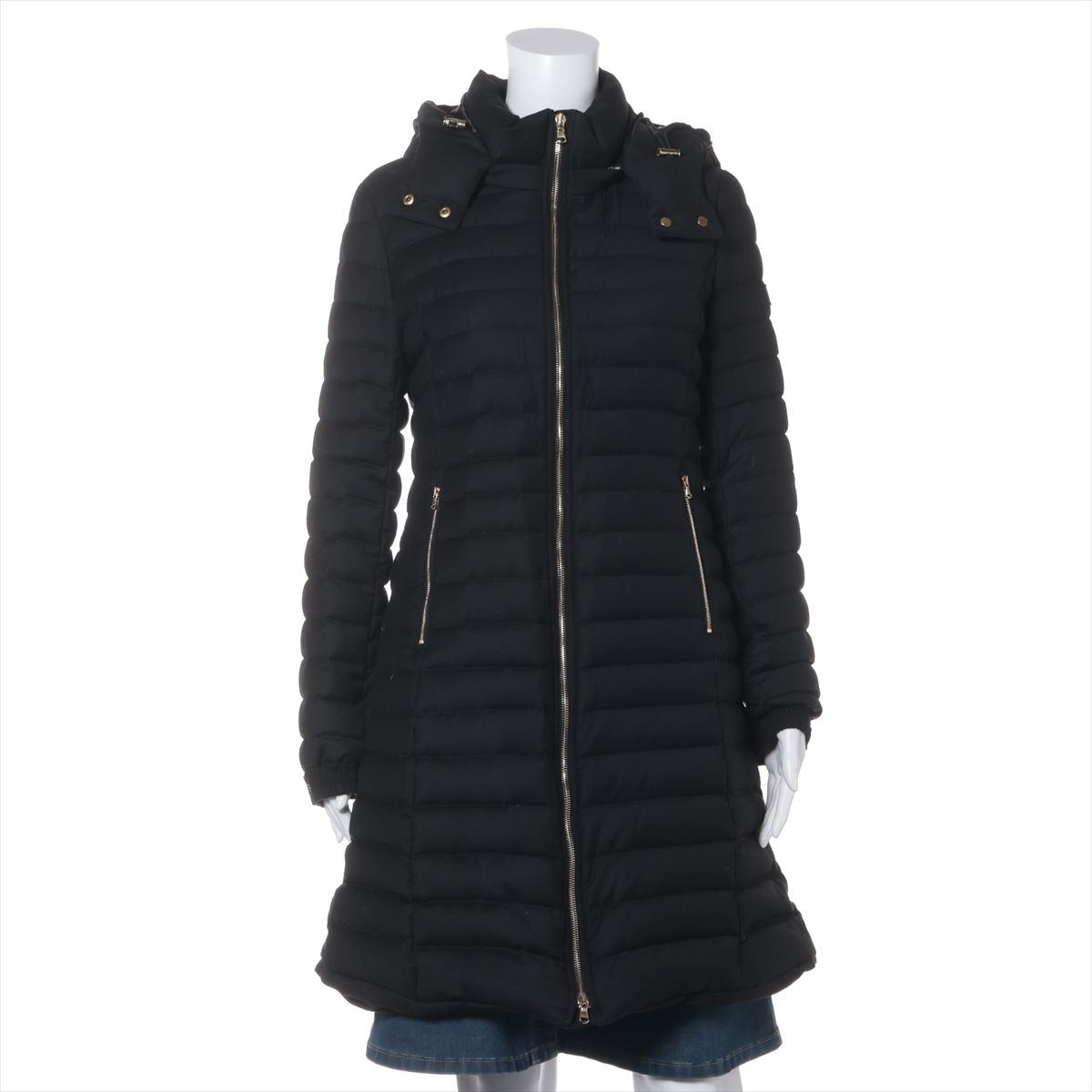 【中古】タトラス 20AW 羊毛 落ちこむ厚地の外套 03 レディース 黒いこと  LTA20A4759 NARMADA ボンネット取りはずし可 毛羽立ち有