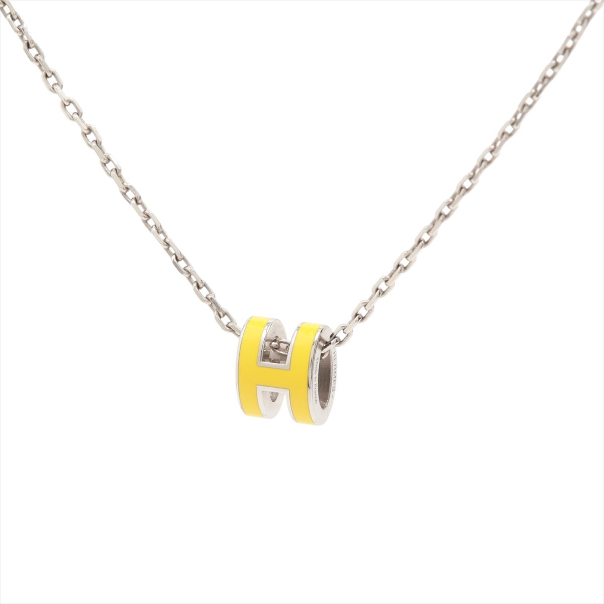 【中古】エルメス ミニポップH ST0274 ネックレス GP イエロー×シルバー