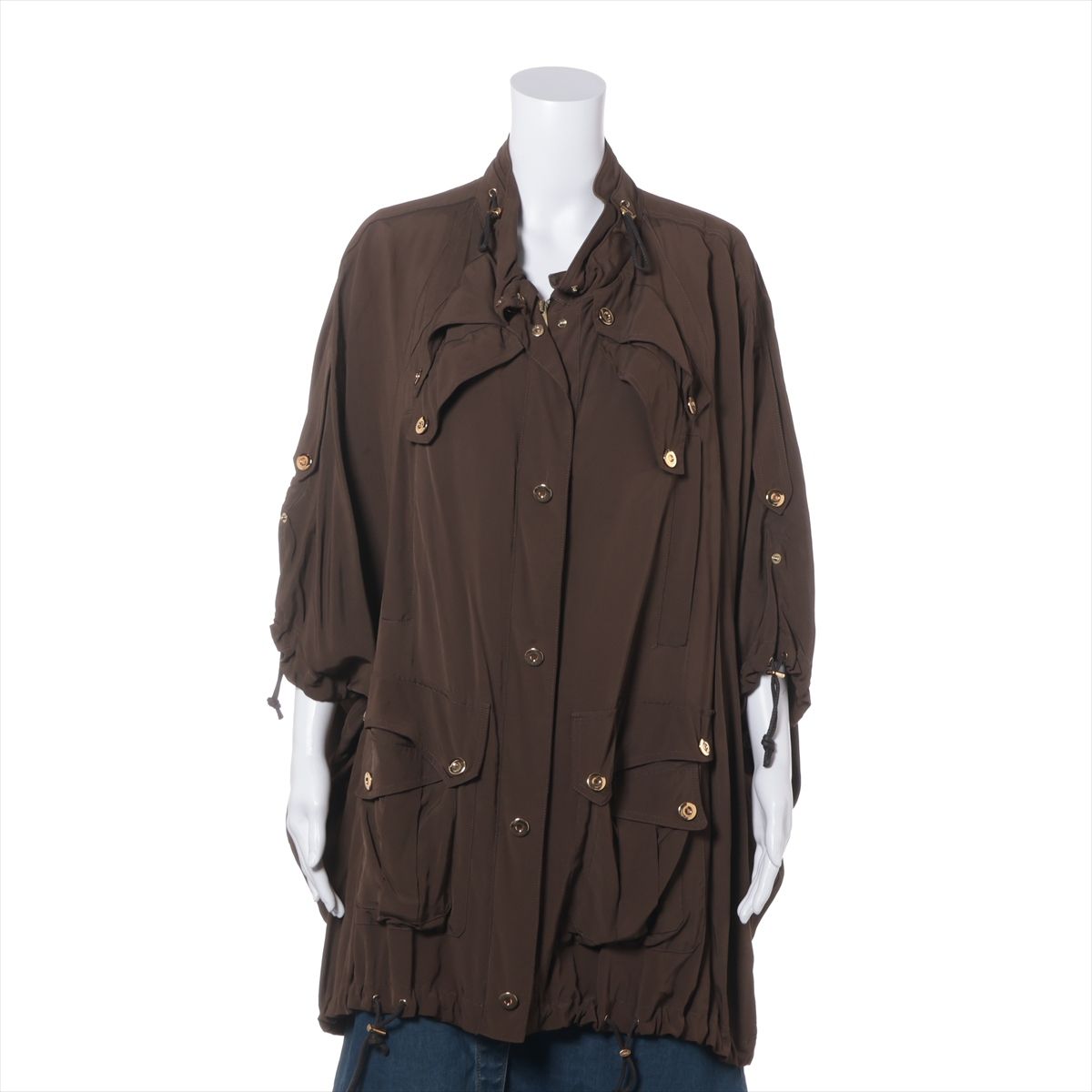 【中古】グッチ 08年 人絹×ポリウレタン 厚地の外套 44 レディース 赤銅色  217993 レディースファッション-その他