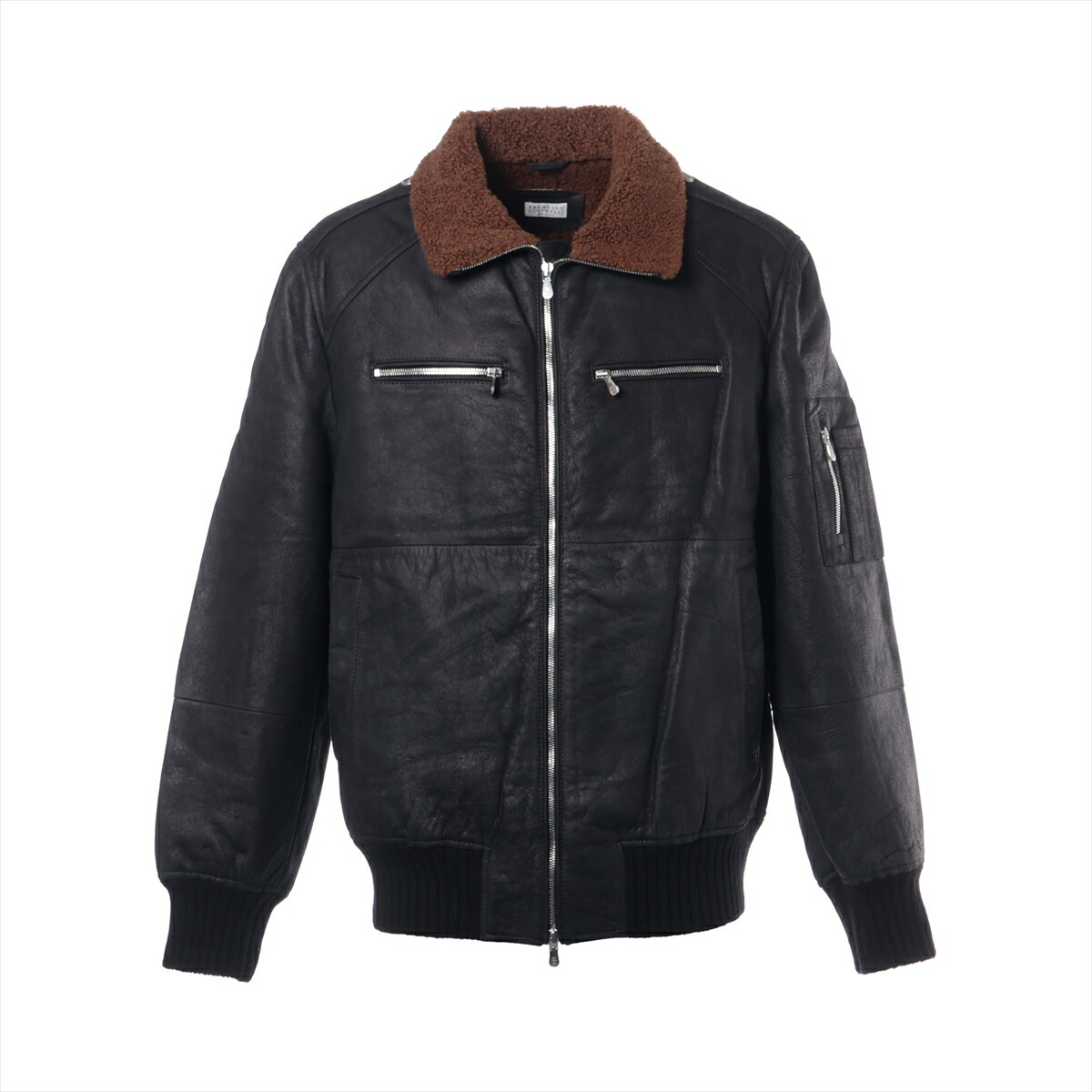 【極美品】 ブルネロクチネリ　レザー　カシミヤ　ノーカラージャケット　ブルゾン 楽天市場】【新品同様】ブルネロクチネリ BRUNELLO CUCINELLI