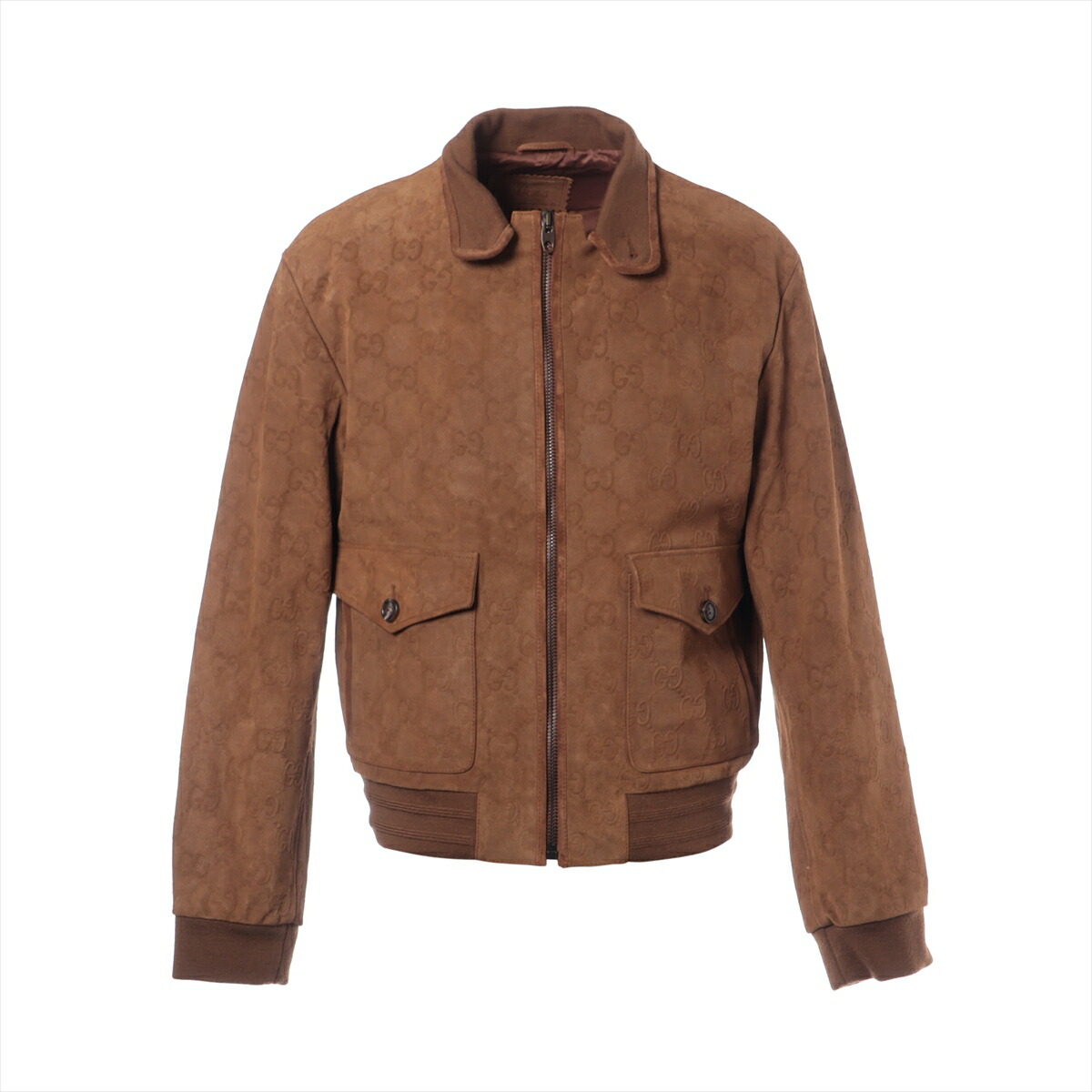 楽天市場】【グッチ】Gucci レザー ジャケット ブラウン 44 【中古