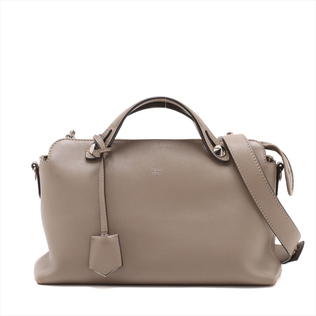 【中古】フェンディ バイザウェイ ミディアム レザー 2WAYショルダーバッグ グレージュ 8BL124