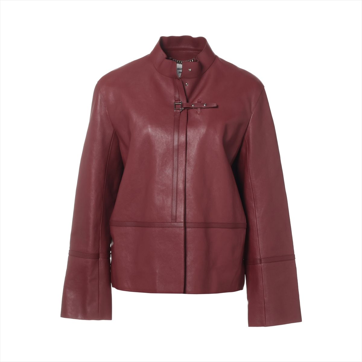 【中古】エルメス 20SS レザー ジャケット 36 レディース ボルドー 06-7004 裾に小傷あり