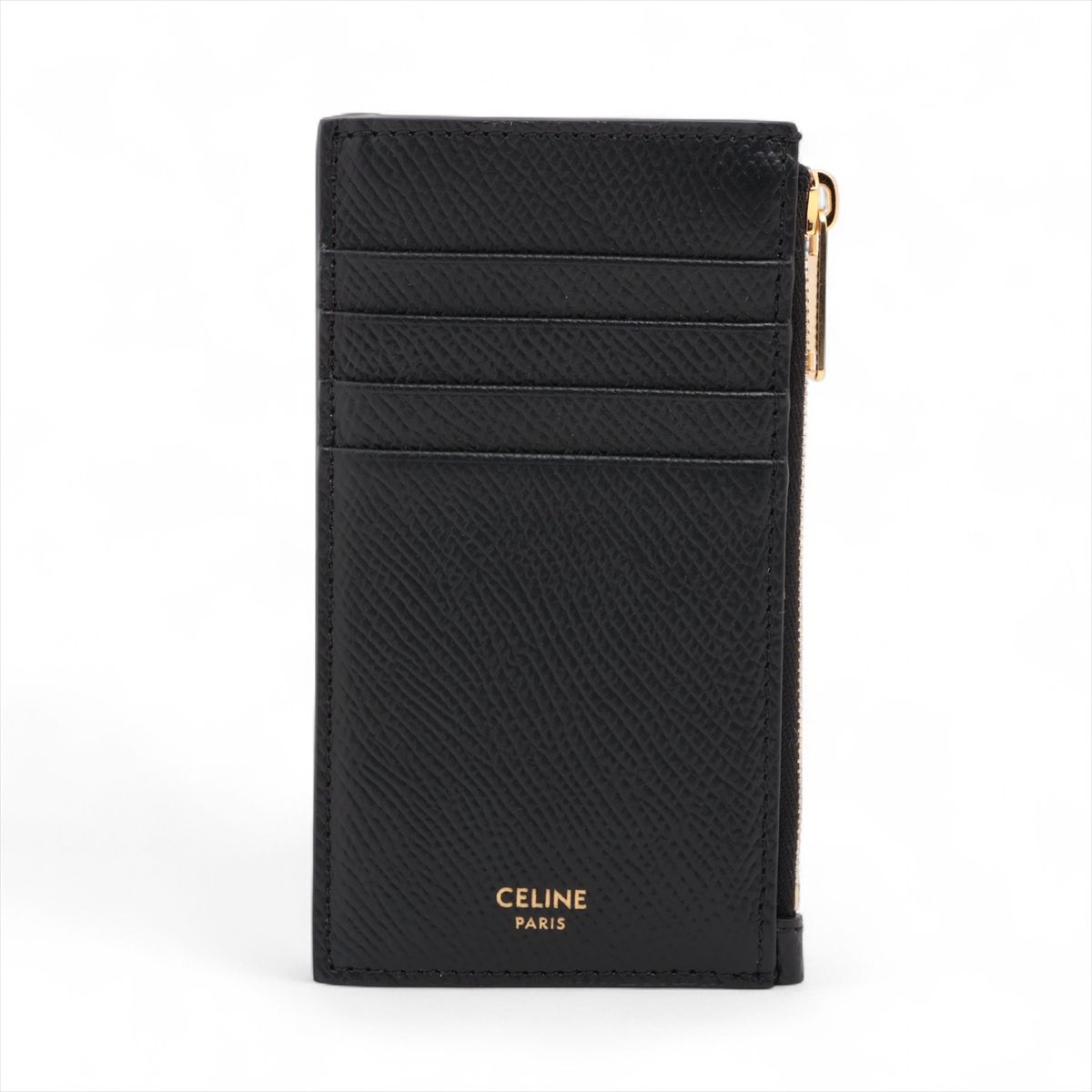 【中古】セリーヌ ロゴ レザー フラグメントケース ブラック