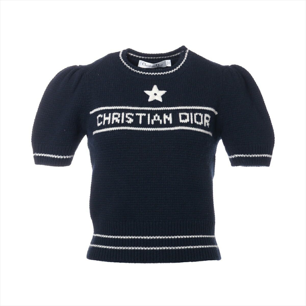 Dior 半袖ニット Christian Dior(クリスチャンディオール) ロゴ カシミヤ 半袖