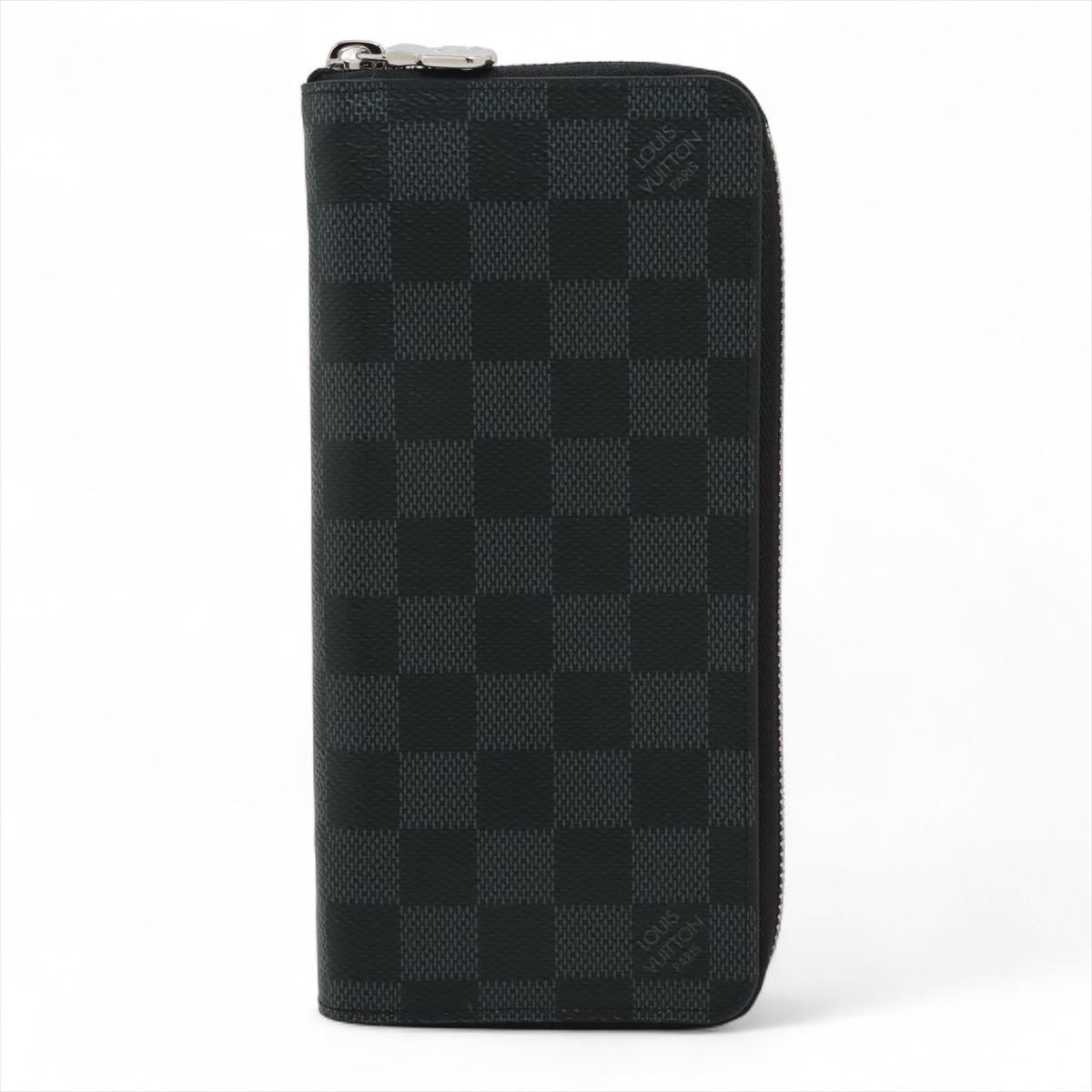 【中古】ヴィトン ダミエグラフィット ジッピーウォレットヴェルティカル N63095 黒いこと ラウンドジップウォレット