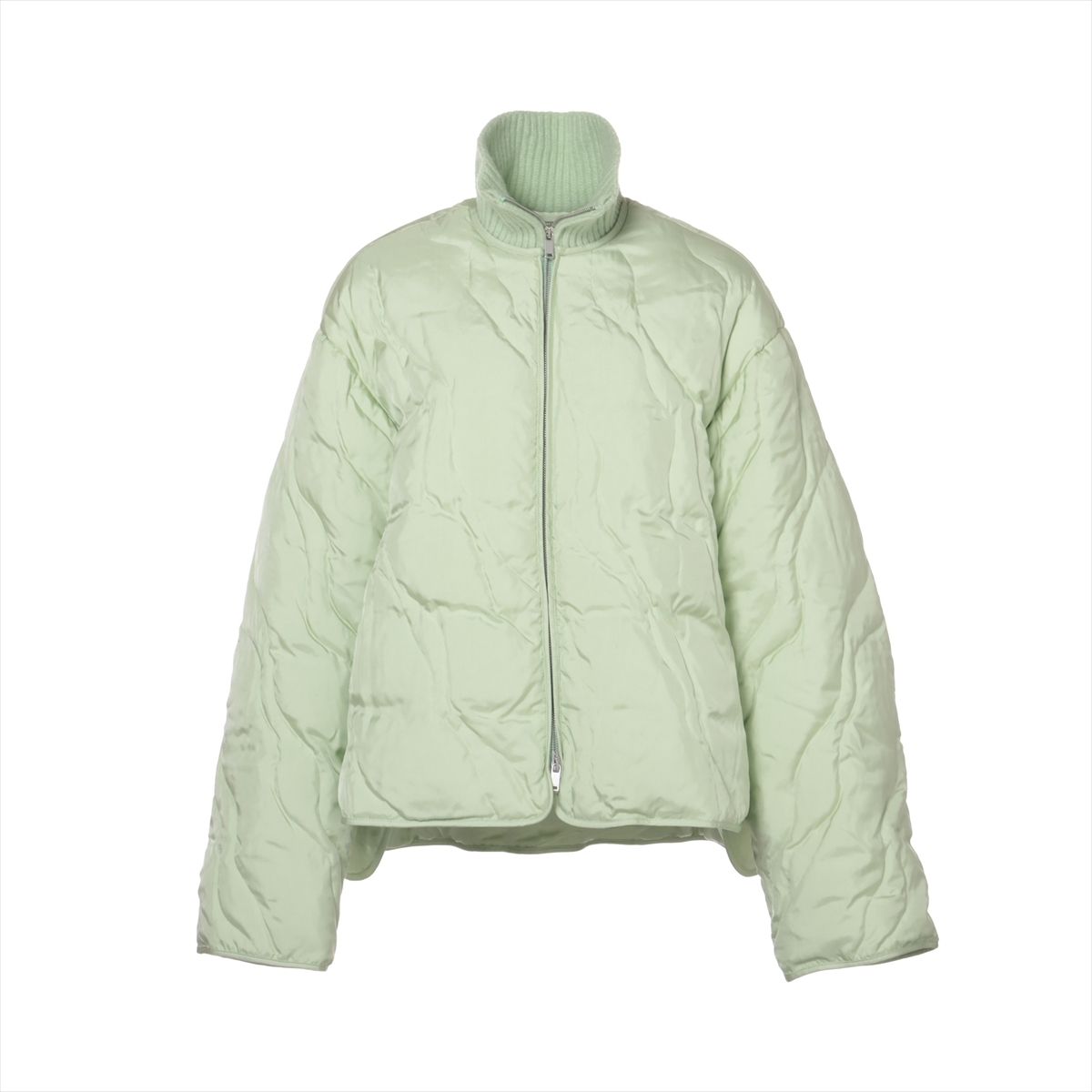 【中古】ジルサンダー 23AW 人絹 落ち込む上衣 34 レディース ライトグリーン  J02AF0105 落ち込む消音装置 手押しかぶせる有 コート・ジャケット-レディースファッション