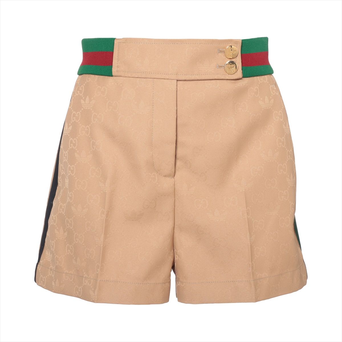 【中古】グッチ×アディダス GGジャカード 22年 ポリエステル×綿織物 遊撃手ズボン下 40 レディース ベージュ  703005