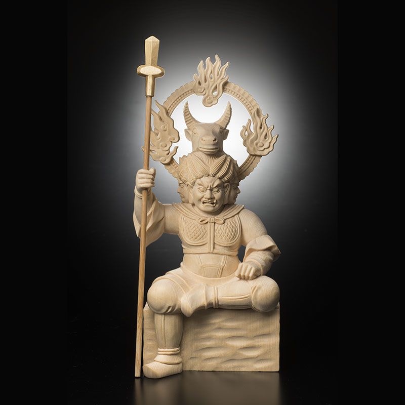 【すぐに使える10%OFFクーポン】檜彫り 牛頭天王(ゴズテンノウ) 947-2【送料無料】疫病退散 病気平穏 家内安全 家運隆盛 疫病を鎮め災いを防ぐ最強神!|allway net shop