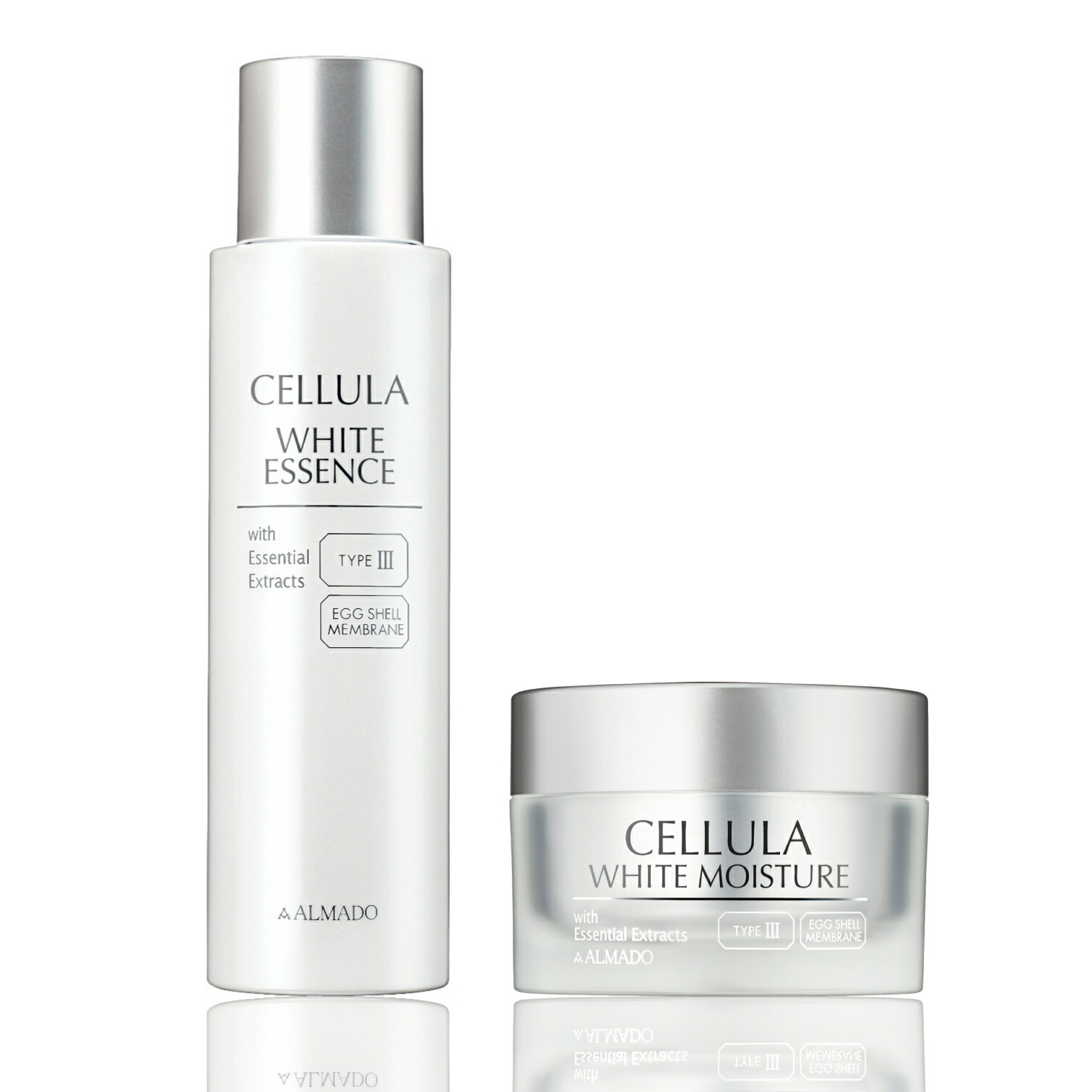 チェルラーホワイト エッセンス130mL＆モイスチャー50g （各 約2か月分）セット 医薬部外品 美白 卵殻膜 化粧水 クリーム アルマード