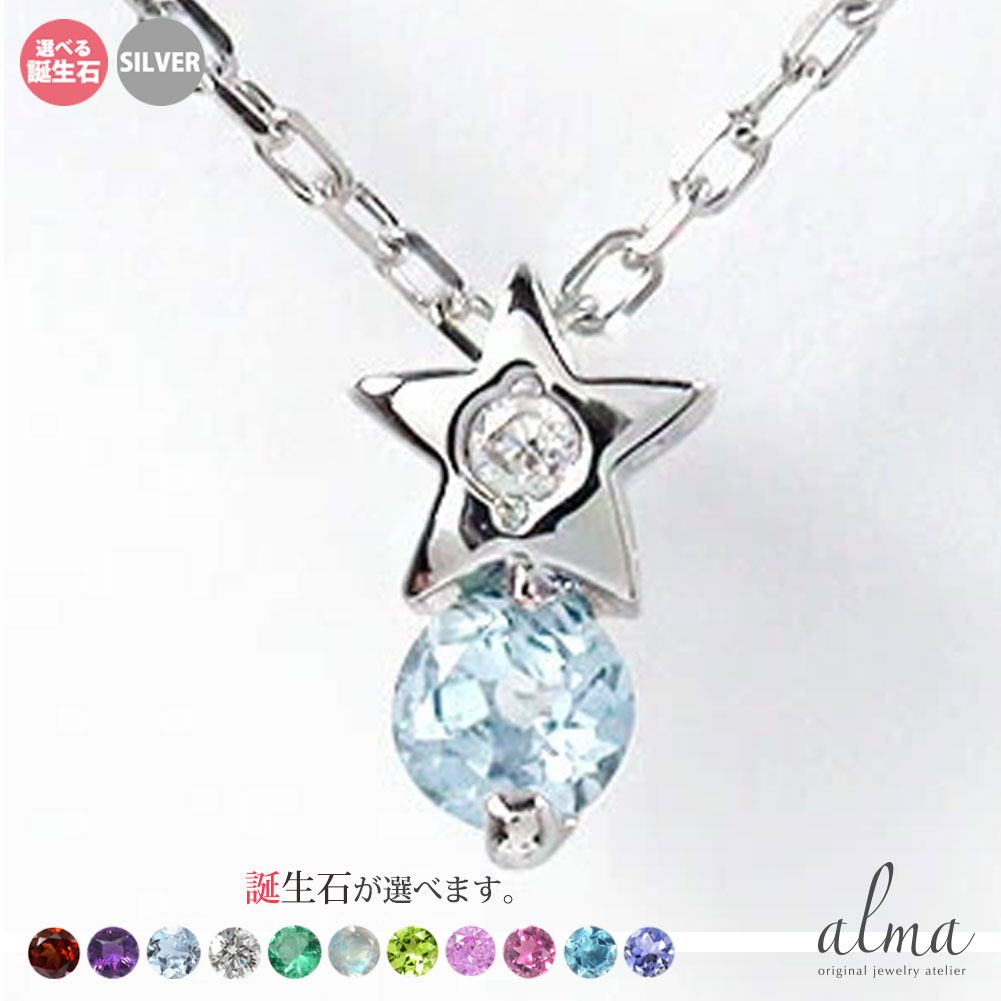 シルバー925 ネックレス星 スター レディース ダイヤモンド 誕生石 silver スターリングシルバー ペンダント 送料無料 母の日 花以外 彼女 妻 贈り物 2026