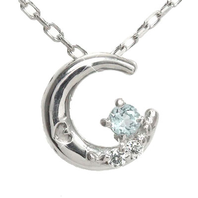 ネックレス アクアマリン 月ネックレス 18金 流れ星ペンダント レディース 誕生日 結婚 記念日 アクセサリーショップ 贈り物 母の日 ギフト ファルナ ゴールド GOLD 3月 誕生石 花以外 彼女 妻 贈り物 2026｜リングと誕生石のお店 アルマ