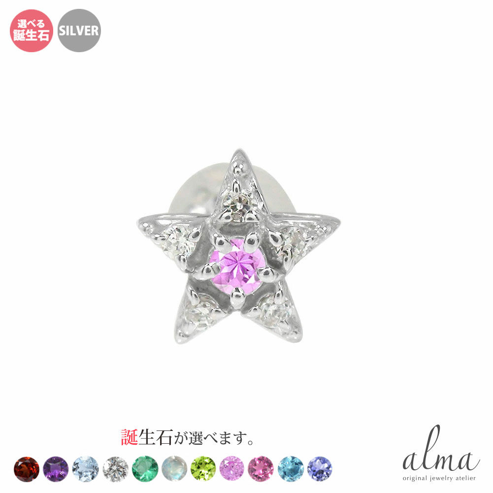 ピアス 片耳 スター シルバー 星 レディース ダイヤモンド 片耳ピアス silver925 スターリングシルバー 誕生石 母の日 花以外 彼女 妻 贈り物 2026