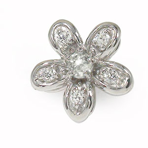 ピアス 片耳 ダイヤモンド フラワーモチーフ 片耳ピアス 花 プラチナ フィオ―レ 4月 誕生石送料無料 母の日 花以外 彼女 妻 贈り物 2026