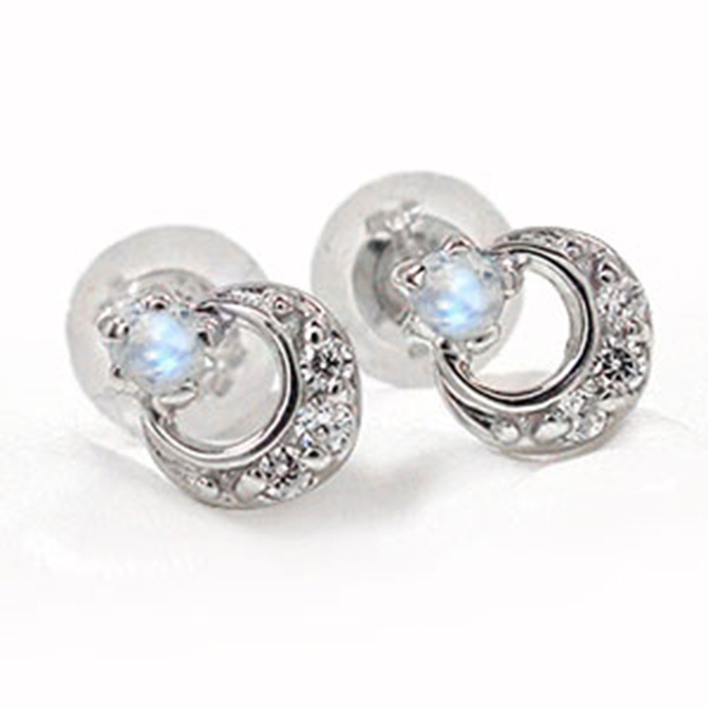 ピアス ブルームーンストーン 月 流れ星 スター 流星 ダイヤモンド トリロジー 10金 6月 誕生石 母の日　サプライズ送料無料 花以外 彼女 妻 贈り物 2026