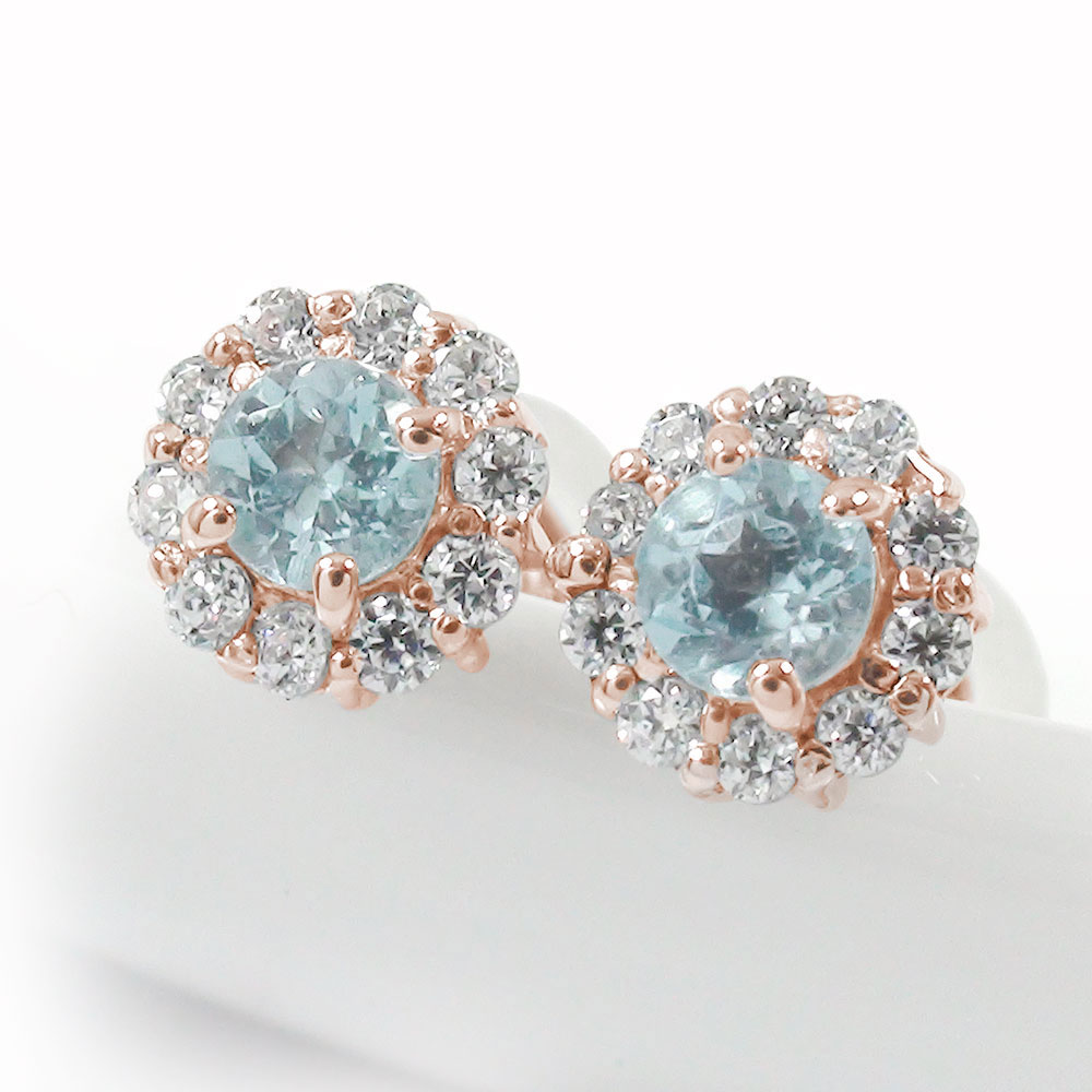 楽天市場】【限定2ペア】Pt900/K18YG アクアマリン & ダイヤモンド