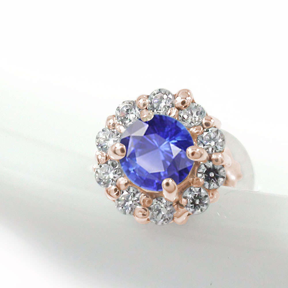 ピアス 片耳 18金 サファイア 取り巻き ダイヤモンド レディース フラワーモチーフ 片耳ピアス 花 k18 18k 華やか 上品 大人っぽい シリコンキャッチ 外れにくい 9月 誕生石 母の日 花以外 彼女 妻 贈り物 2026｜リングと誕生石のお店 アルマ
