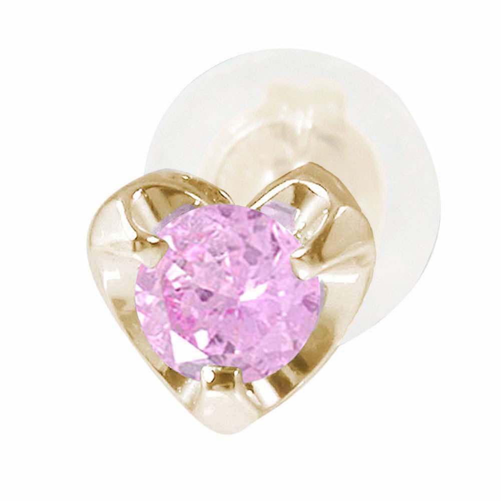ピアス 片耳 10金 ピンクサファイア ハートモチーフ 片耳ピアス 9月 誕生石 母の日 花以外 彼女 妻 贈り物 2026