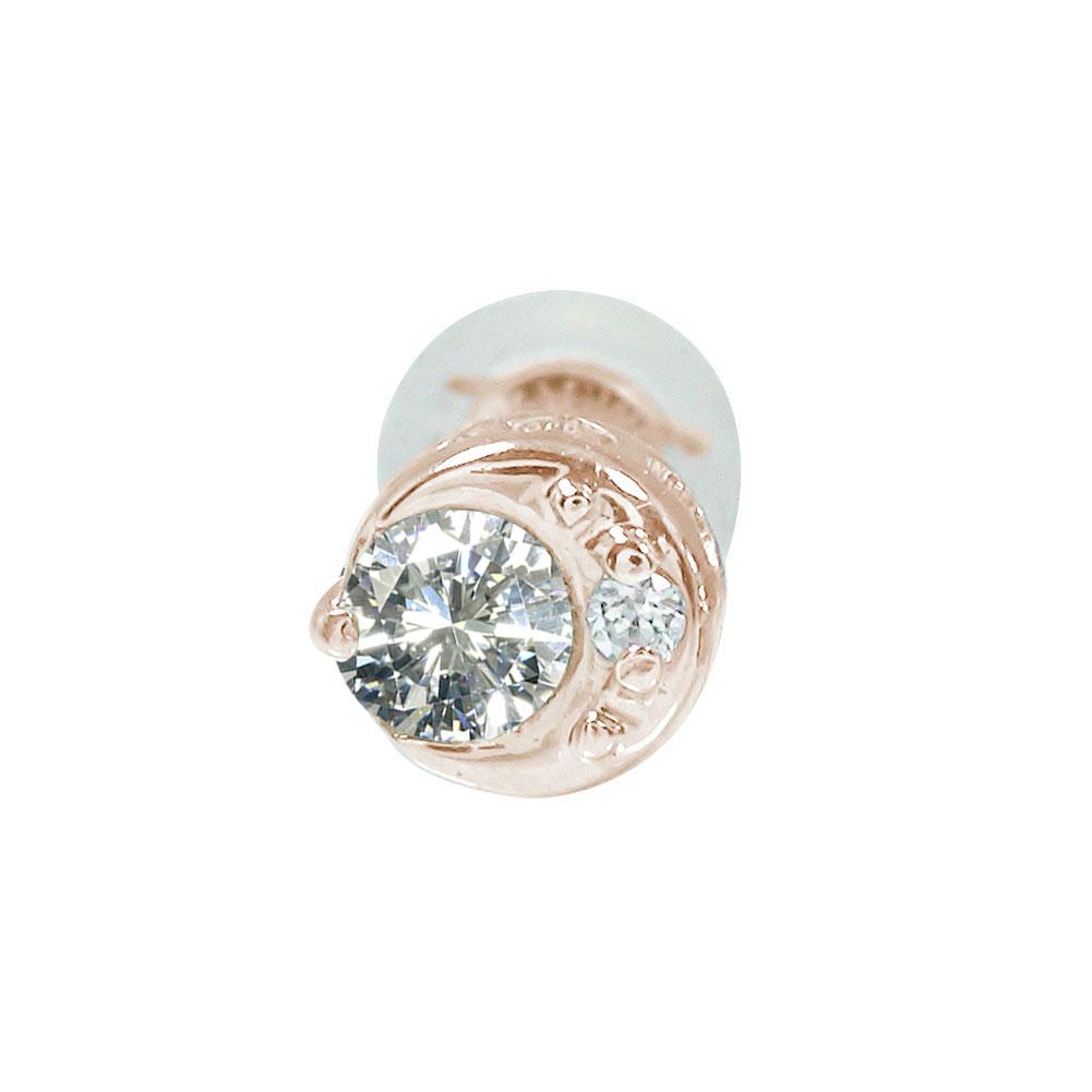☆☆ムーンストーン 18K 天然ダイヤモンド 片耳ピアス 片耳用 ピアス ムーンストーンピアス(片耳用) | レディースファッション通販